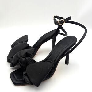Loeffler Randall Marlena Ankle Strap Heel Sandal Women's Black Size US7B EU37.5